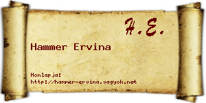 Hammer Ervina névjegykártya